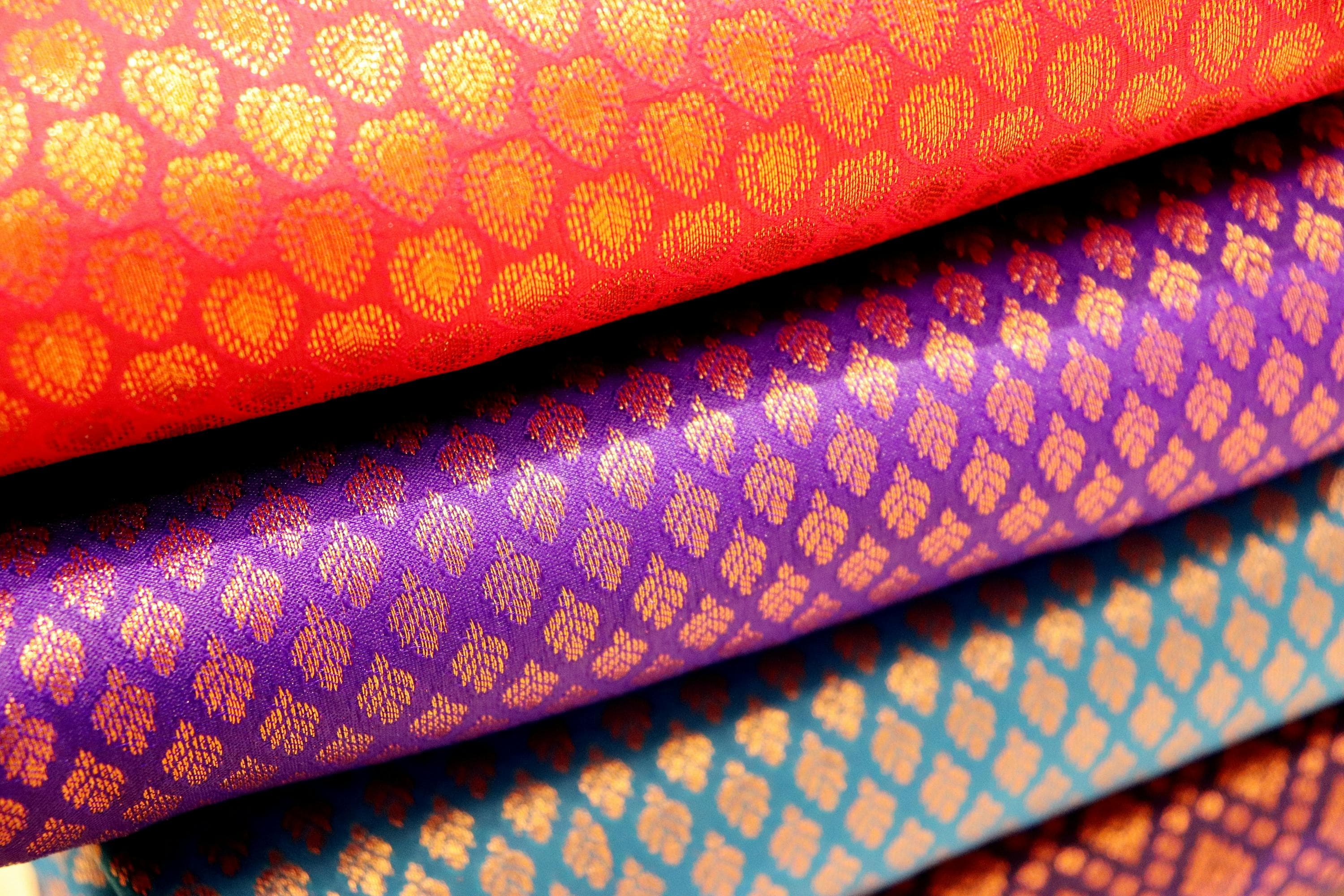 Detailed silk saree fabric